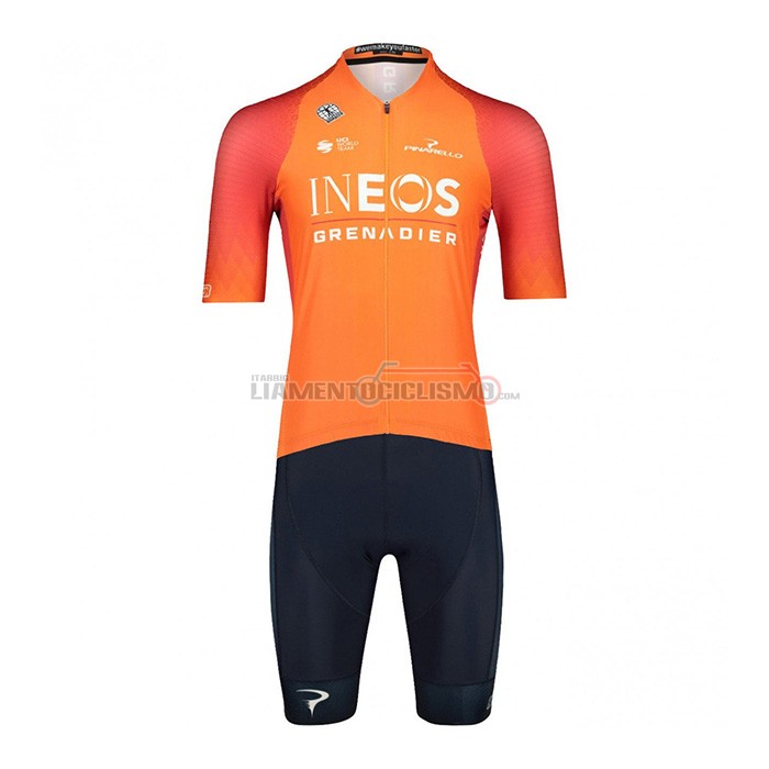 Abbigliamento Ciclismo Ineos Grenadiers Manica Corta 2022 Arancione